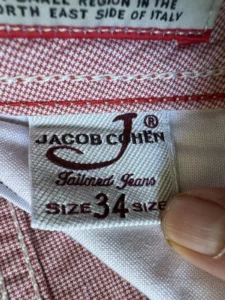 Jacob Cohen pantaloni in cotone+elastan A quadri bianchi e rosa Taglia W34 - immagine 11