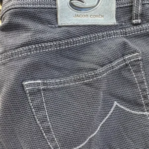Jacob Cohen pantaloni in cotone+elastan Pied de poule grigio Taglia W35