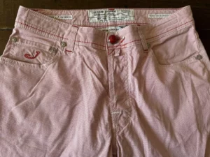 Jacob Cohen pantaloni in cotone+elastan A quadri bianchi e rosa Taglia W34 - immagine 8