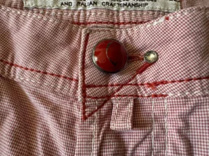 Jacob Cohen pantaloni in cotone+elastan A quadri bianchi e rosa Taglia W34 - immagine 4
