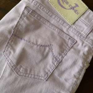 Jacob Cohen pantaloni in cotone+elastan A righe bianche e lilla  Taglia W35