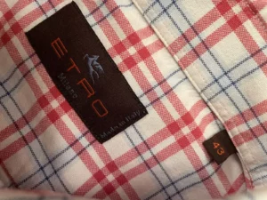 Etro Milano, camicia a maniche lunghe in caldo cotone A quadri  Taglia 43 - immagine 4