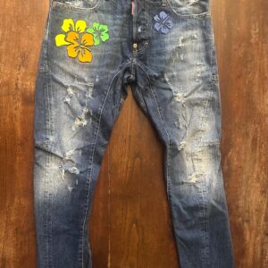 Dsquared2 blue jeans FLOWER in denim di cotone+elastan Colore blu Taglia 48