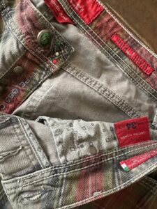 Jacob Cohen in denim di cotone+elastan Colore tartan a fondo rosso e beige Taglia W34 - immagine 2