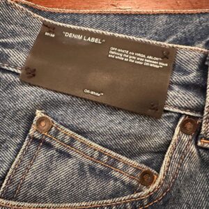 Off-White, blue jeans in denim di cotone Colore blu délavé Taglia W32
