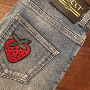 Gucci donna, blue jeans in denim di cotone+elastan COlore blu Taglia W24