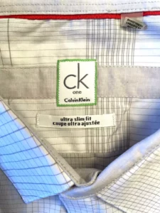 Calvin Klein, camicia in cotone a maniche lunghe Fondo azzurro Taglia 2XL - immagine 2