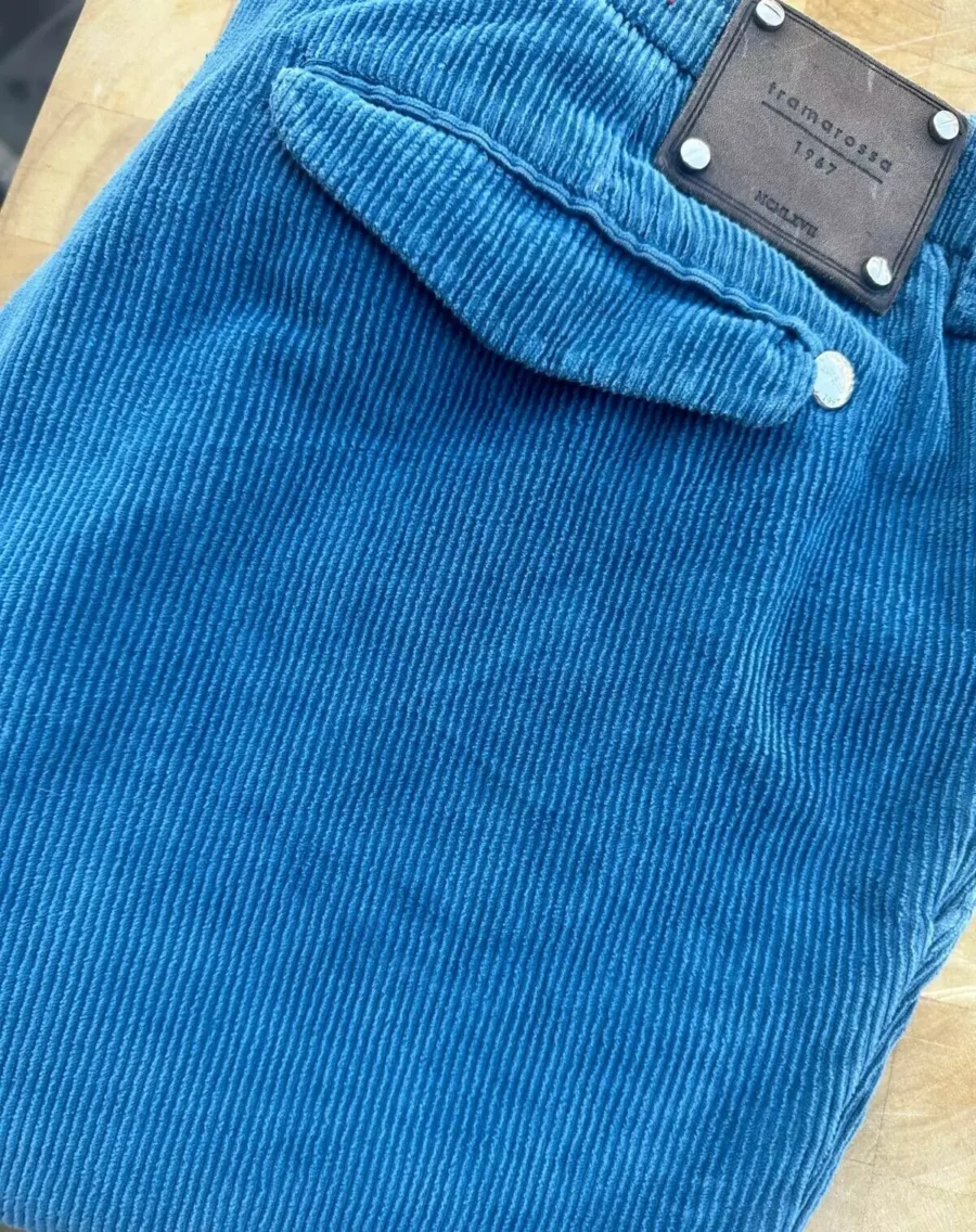 Tramarossa, pantaloni in velluto di cotone + elastan Colore blu di prussia Taglia W36