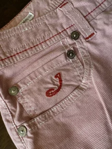 Jacob Cohen pantaloni in cotone+elastan A quadri bianchi e rosa Taglia W34 - immagine 3