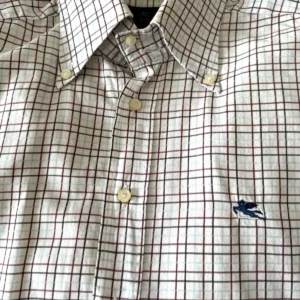 Etro Milano, camicia a maniche lunghe in cotone A quadri bordeaux Taglia 39