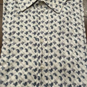 Etro Milano, camicia a maniche lunghe in caldo cotone Pasley blu Taglia 44