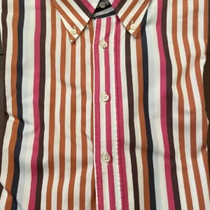 Etro Milano, camicia a maniche lunghe in cotone A righe multi-colori  Taglia 44