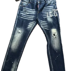 Dsquared2, blue jeans in denim di cotone+elastan Colore blu Taglia 54 - Nuovi !