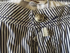 Jacob Cohen pantalone in puro cotone A righe bianche e blu Taglia W36 - immagine 4