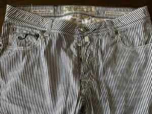 Jacob Cohen pantalone in puro cotone A righe bianche e blu Taglia W36 - immagine 3