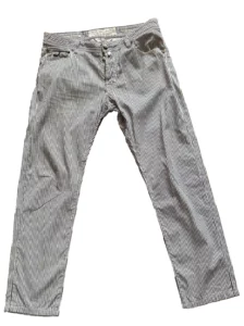 Jacob Cohen pantalone in puro cotone A righe bianche e blu Taglia W36 - immagine 9