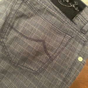 Jacob Cohen, pantaloni in caldo cotone Principe di Galles a fondo grigio W36