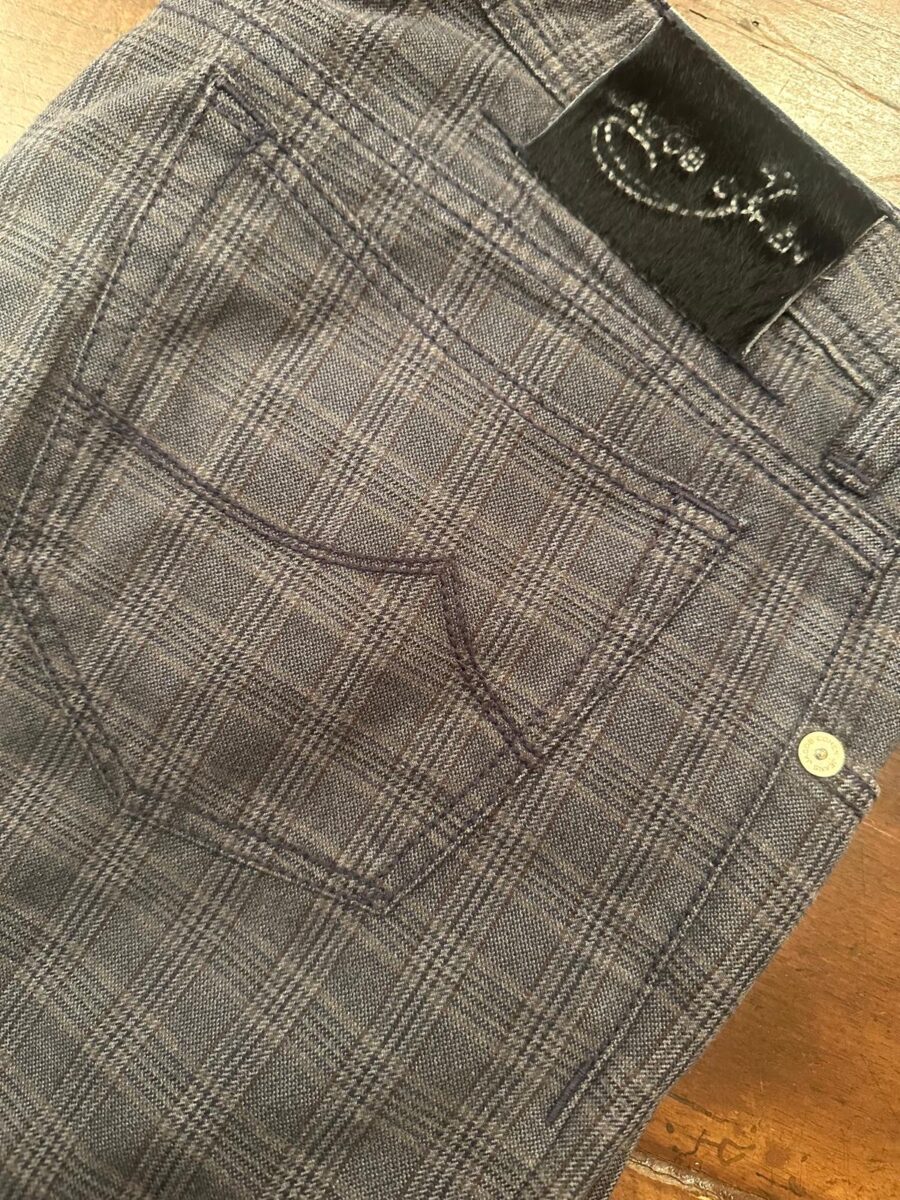 Jacob Cohen, pantaloni in caldo cotone Principe di Galles a fondo grigio W36
