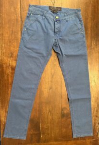 Jacob Cohen Academy pantaloni in cotone + elastan Fantasia su fondo azzurro Taglia W34 - immagine 4
