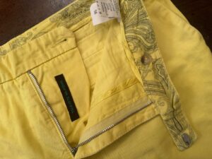 ETRO Milano, pantaloni in puro cotone Colore giallo limone Taglia 56 IT - immagine 4