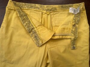 ETRO Milano, pantaloni in puro cotone Colore giallo limone Taglia 56 IT - immagine 6