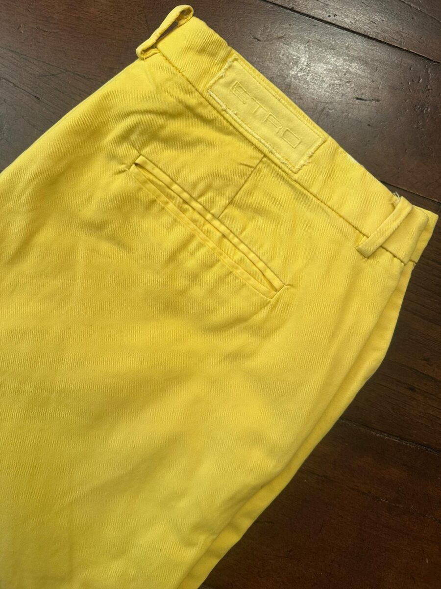ETRO Milano, pantaloni in puro cotone Colore giallo limone Taglia 56 IT
