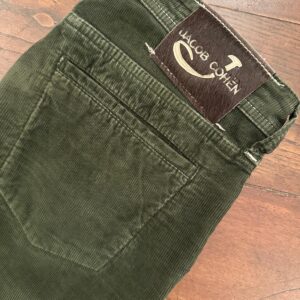 Jacob Cohen Academy pantaloni in velluto di cotone+elastan Colore verde Taglia W33