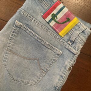 Jacob Cohen, blue jeans in denim di cotone + elastan Colore azzurro délavé Taglia W33