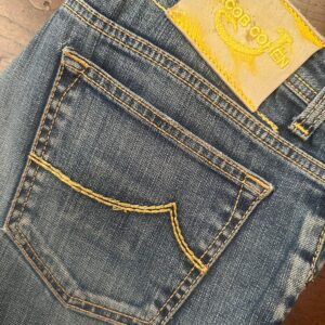 Jacob Cohen, blue jeans in denim di cotone + elastan Colore blu délavé Taglia W33