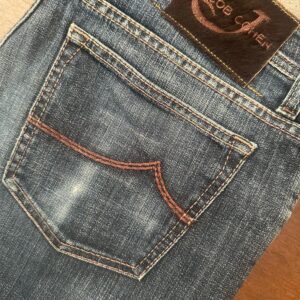 Jacob Cohen, blue jeans in denim di cotone + elastan Colore blu délavé Taglia W33