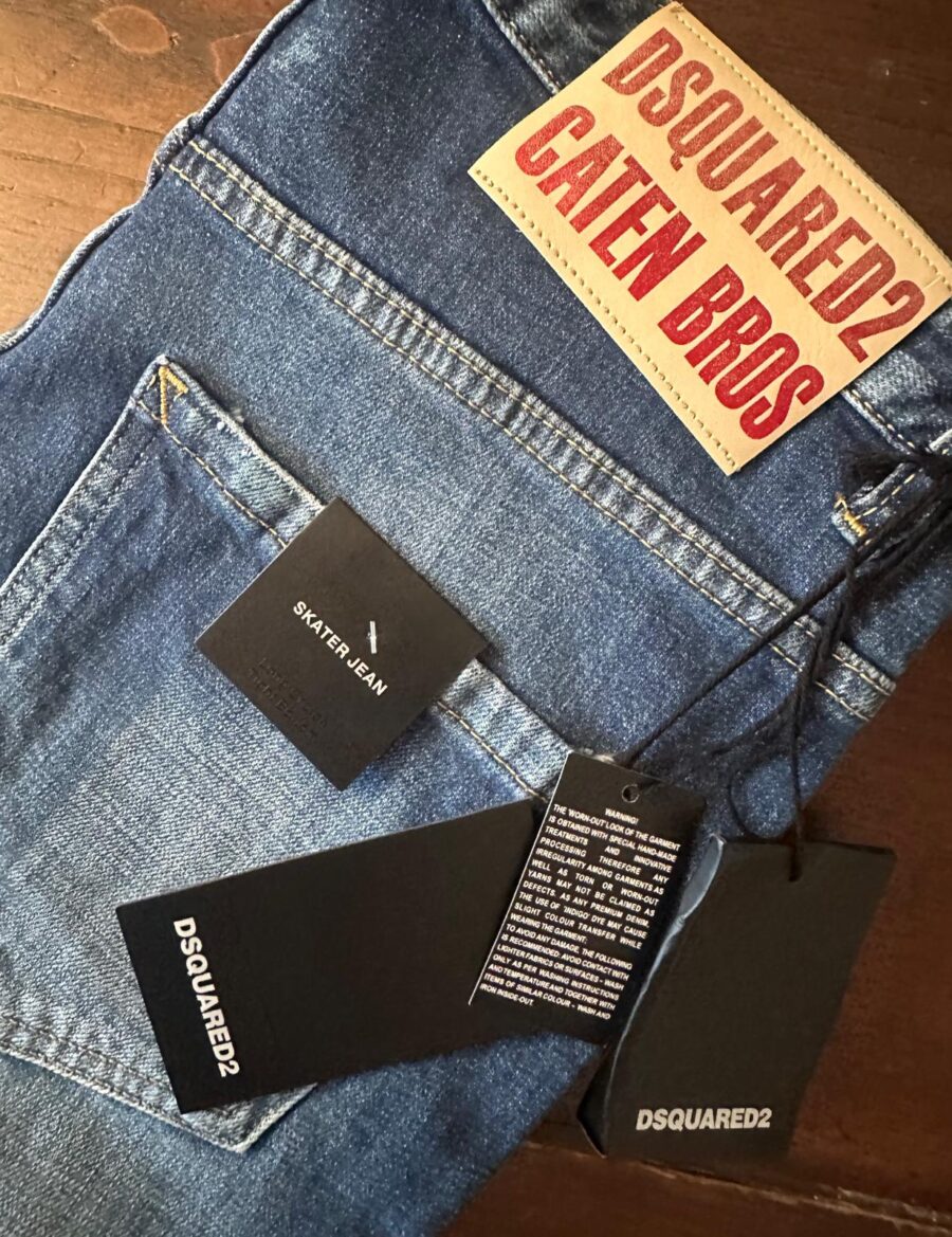 Dsquared2, blue jeans in denim di cotone + elastan Colore blu Taglia 46 IT - Nuovi !!