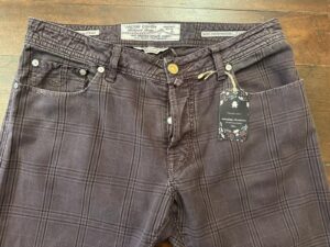 Jacob Cohen jeans in denim di cotone Tartan a fondo viola Taglia W35 - immagine 2