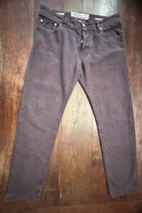 Jacob Cohen jeans in denim di cotone Tartan a fondo viola Taglia W35 - immagine 6