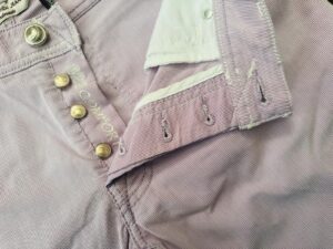 Jacob Cohen pantaloni in cotone + elastan A righe bianche e malva Taglia W33 - immagine 3
