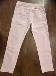 Jacob Cohen pantaloni in cotone + elastan A righe bianche e malva Taglia W33 - immagine 6