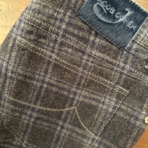 Jacob Cohen pantaloni in pura lana vergine Colore tartan a fondo grigio Taglia W33
