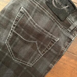 Jacob Cohen pantaloni in caldo cotone+elastan Tartan a fondo grigio Taglia W36
