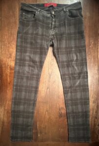 Jacob Cohen pantaloni in caldo cotone+elastan Tartan a fondo grigio Taglia W36 - immagine 5