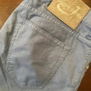 Jacob Cohen pantaloni in cotone+elastan A righe bianche e azzurre Taglia W33