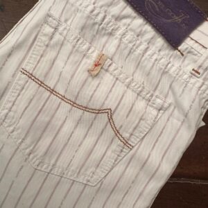 Jacob Cohen pantaloni in cotone A righe bianche e malva Taglia W33