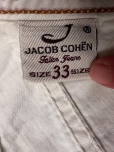 Jacob Cohen pantaloni in cotone A righe bianche e malva Taglia W33 - immagine 7