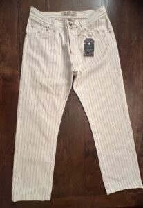 Jacob Cohen pantaloni in cotone A righe bianche e malva Taglia W33 - immagine 5