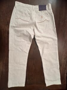 Jacob Cohen pantaloni in cotone A righe bianche e malva Taglia W33 - immagine 6