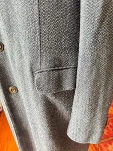 BOGLIOLI, trench coat, soprabito in misto lana/cotone Colore blu melange Taglia 54 IT - immagine 6