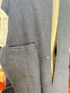 BOGLIOLI, trench coat, soprabito in misto lana/cotone Colore blu melange Taglia 54 IT - immagine 11