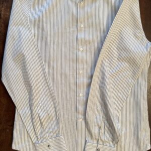 Louis Vuitton, camicia in cotone a a maniche lunghe Bianca con righe grigie Taglia 43