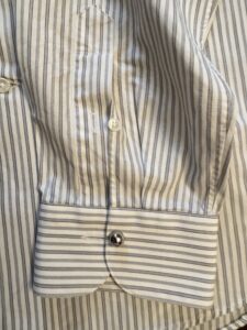 Louis Vuitton, camicia in cotone a a maniche lunghe Bianca con righe grigie Taglia 43 - immagine 2