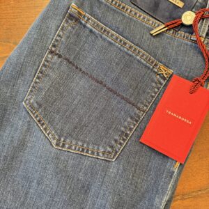 Tramarossa, blue jeans in denim di cotone+elastan Colore blu délavé Taglia W38 - Nuovi !