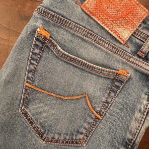 Jacob Cohen blue jeans in denim di cotone + elastan Colore blu délavé Taglia W35