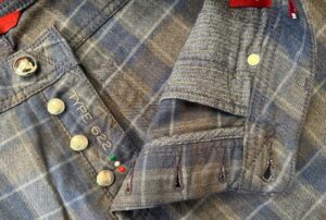 Jacob Cohen pantaloni in caldo cotone Tartan a fondo azzurro/marrone W34 - immagine 3